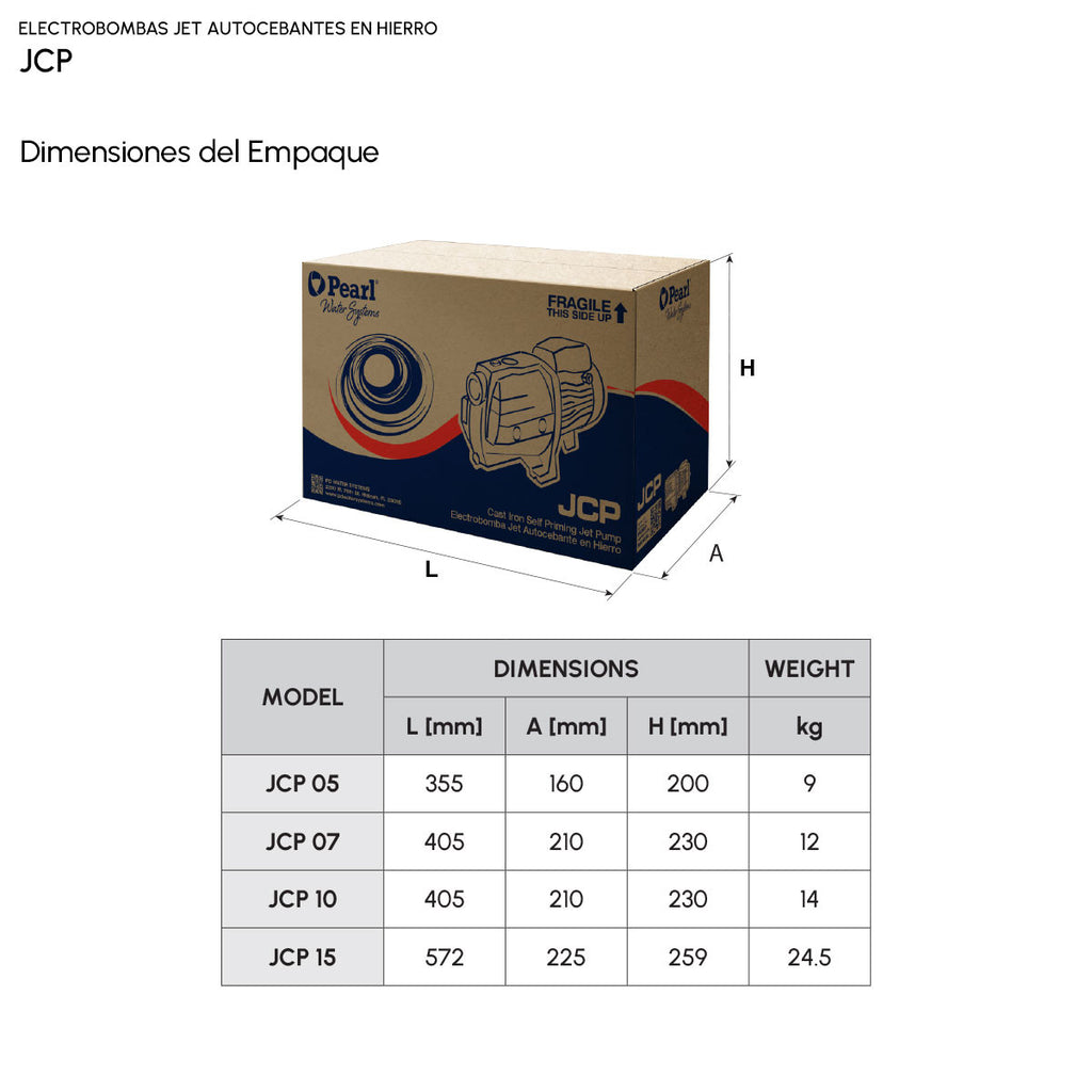 Electrobomba Jet Autocebante JCP 10F16S - 1.0 HP