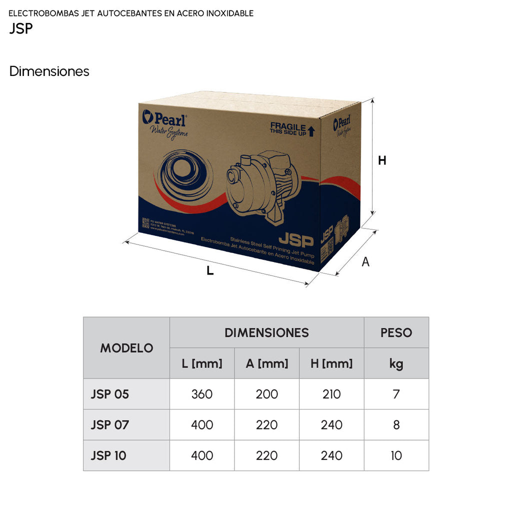 Electrobomba Jet Autocebante JSP 10F16S - 1.0 HP