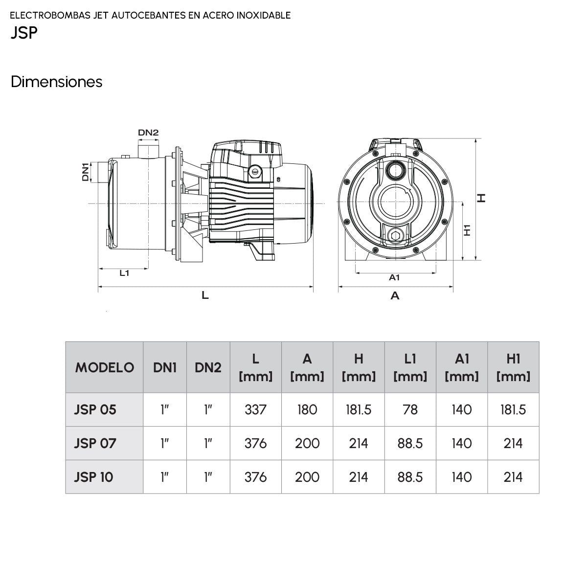 Electrobomba Jet Autocebante JSP 10F16S - 1.0 HP